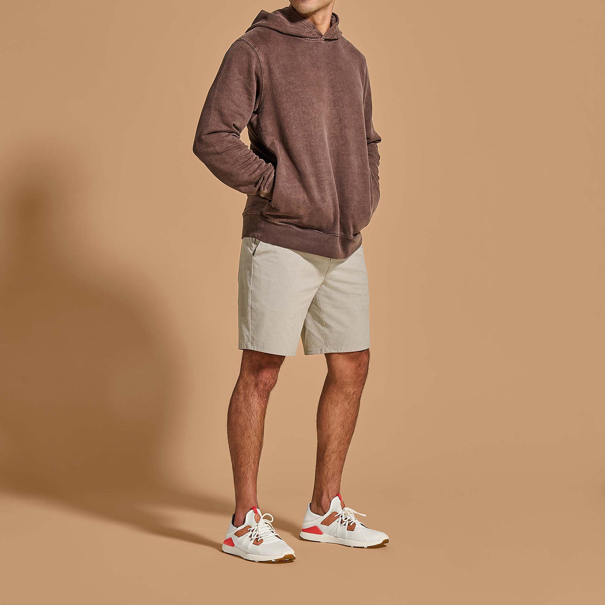 OluKai Men | Mio Lī Men's Athletic Shoes - Bright White / Red Lava