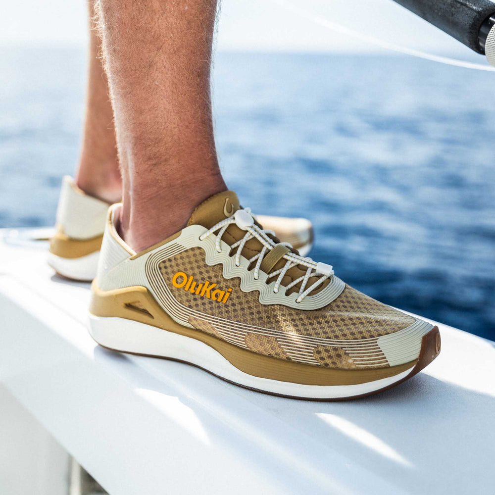 OluKai Men | ‘Ahi Men’s Water Boat Shoes - Tan / Tapa
