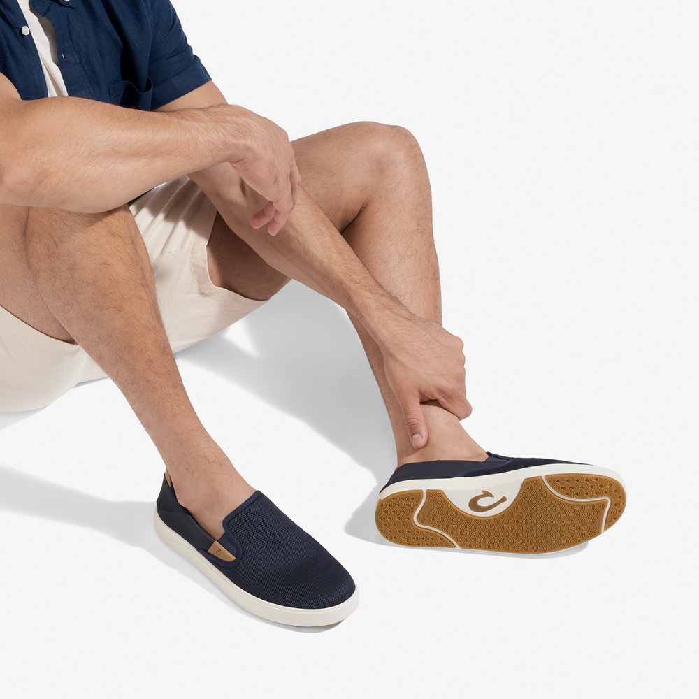 OluKai Men|New Arrivals | Lae'ahi Nui - Trench Blue / Tan