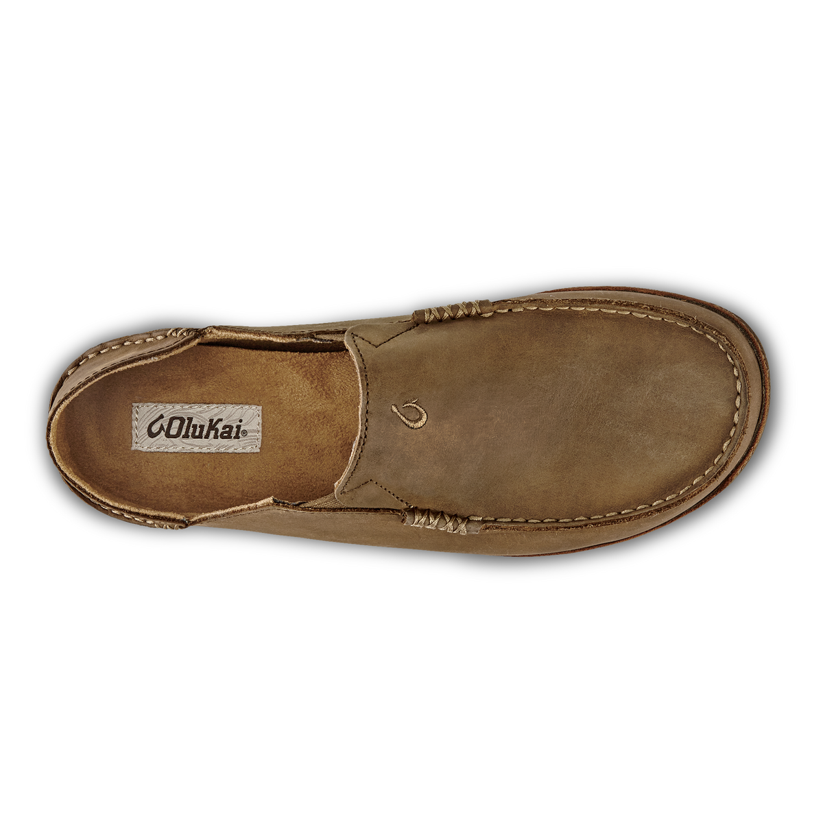 OluKai Men | Moloā Men's Leather Slip On Shoes - Ray / Toffee