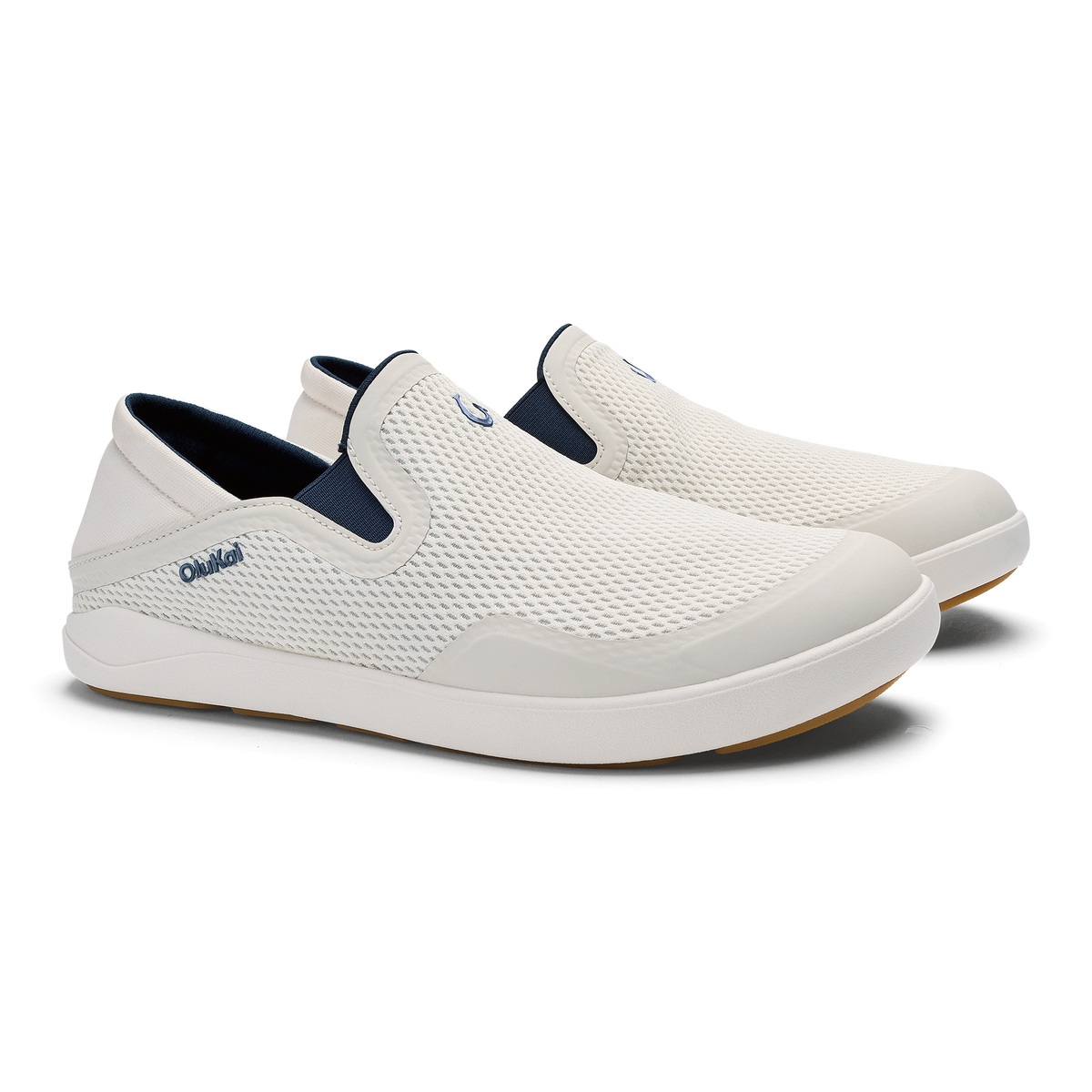 OluKai Men|New Arrivals | Moku Slip-on - White Sand / Trench Blue