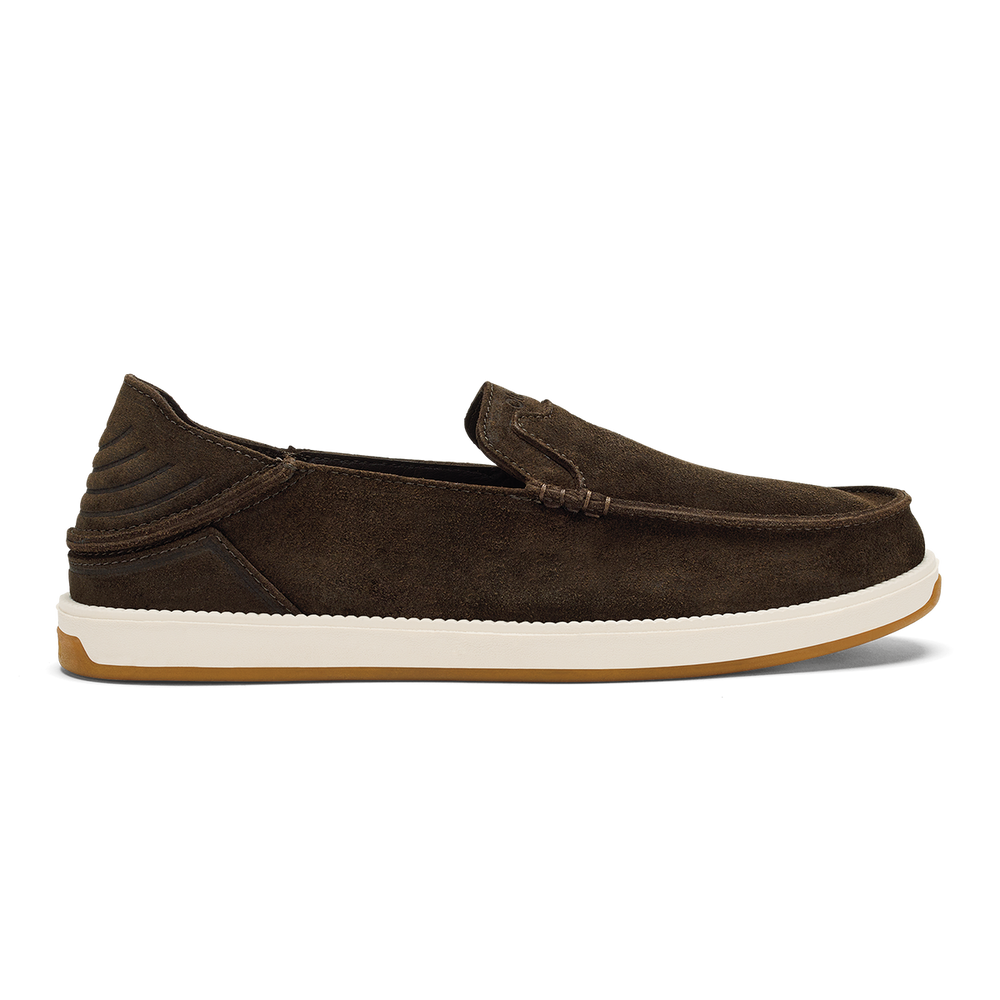 OluKai Men | Kākaha Nia Men‘s Suede Slip-On Shoes - Dark Wood