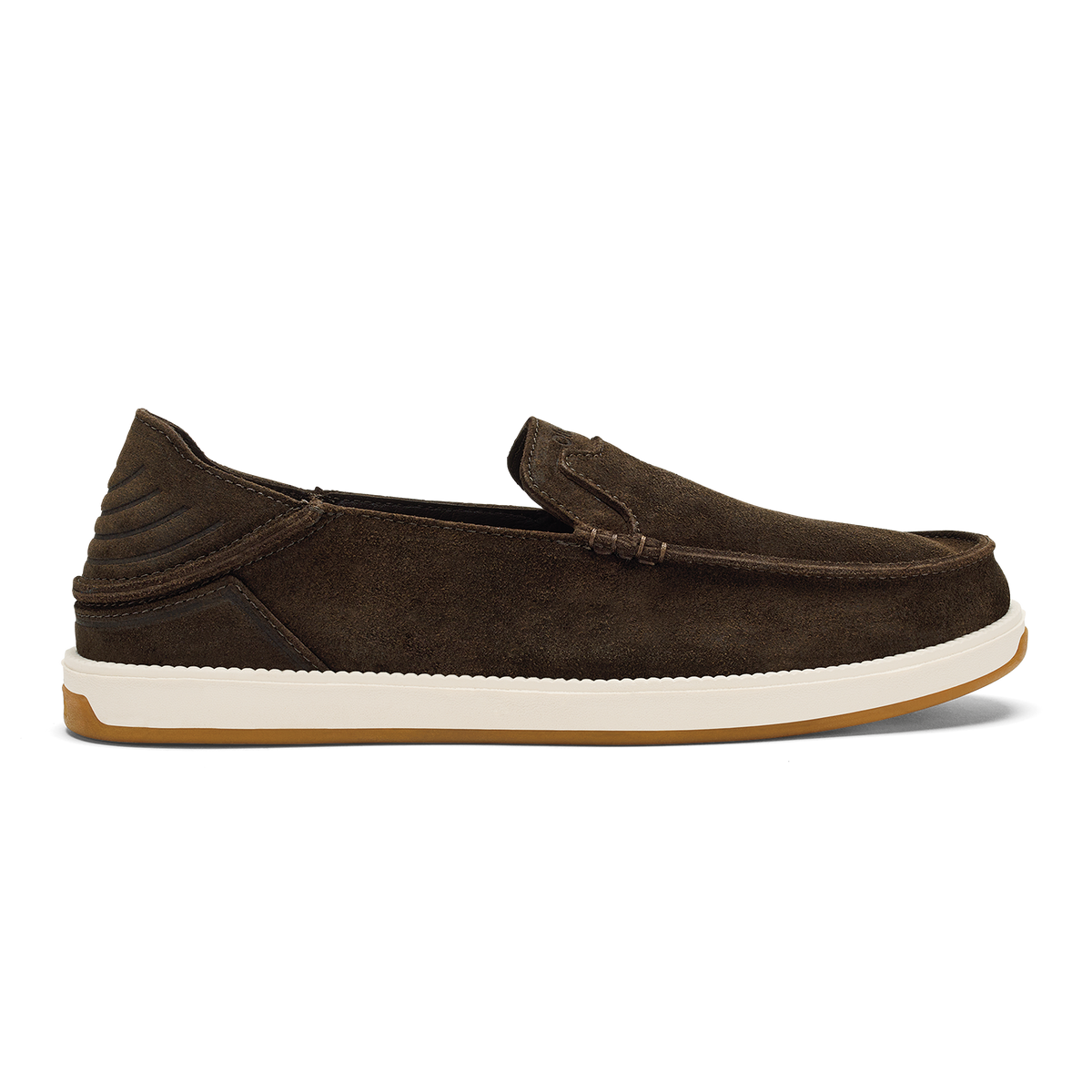 OluKai Men | Kākaha Nia Men‘s Suede Slip-On Shoes - Dark Wood