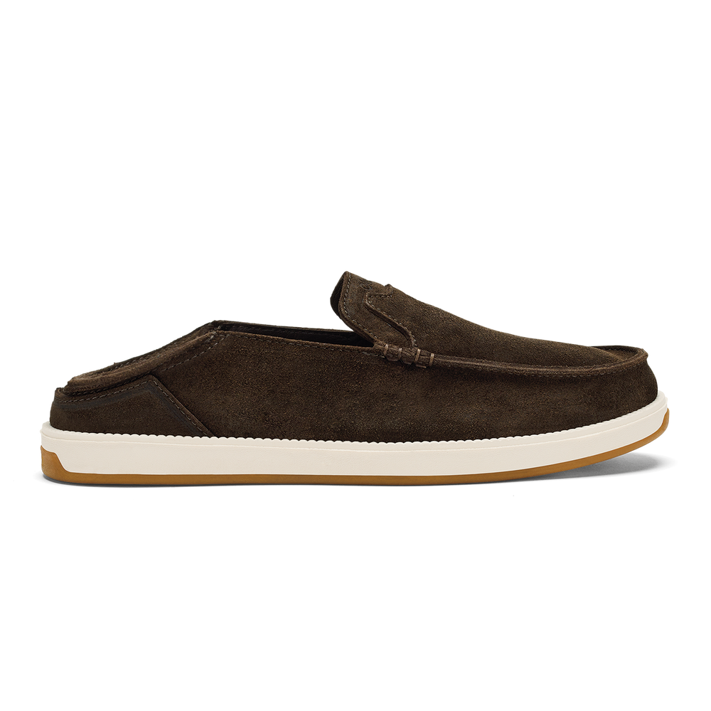 OluKai Men | Kākaha Nia Men‘s Suede Slip-On Shoes - Dark Wood