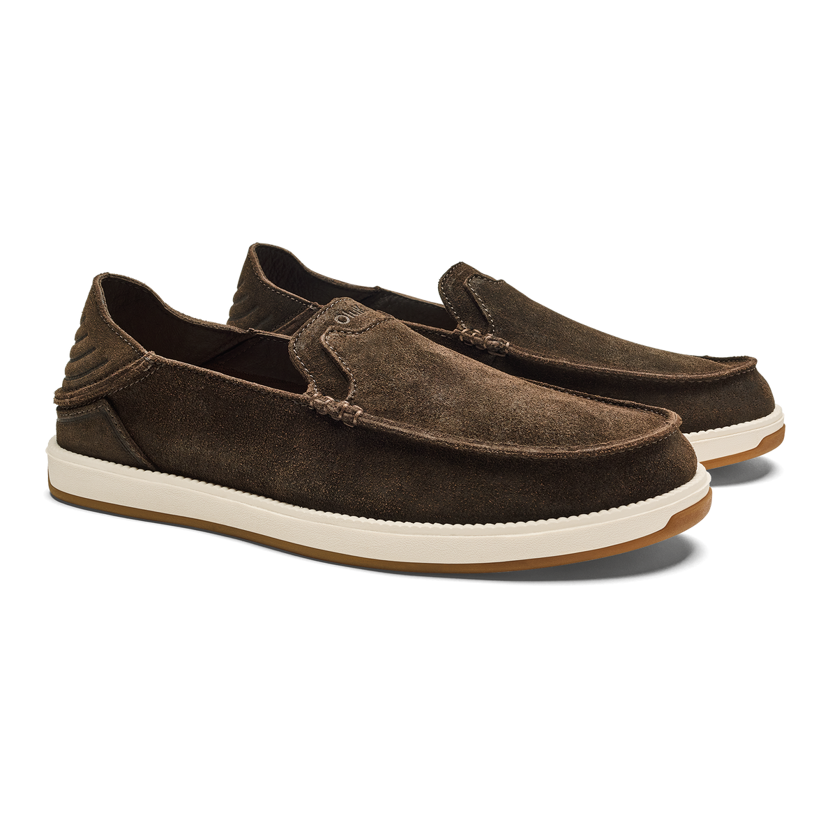 OluKai Men | Kākaha Nia Men‘s Suede Slip-On Shoes - Dark Wood