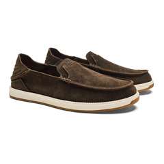 OluKai Men | Kākaha Nia Men‘s Suede Slip-On Shoes - Dark Wood