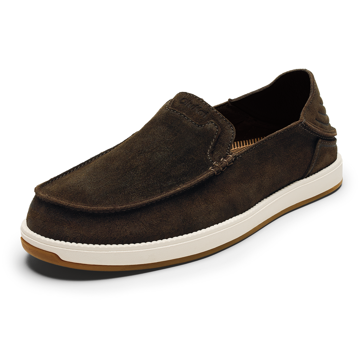OluKai Men | Kākaha Nia Men‘s Suede Slip-On Shoes - Dark Wood