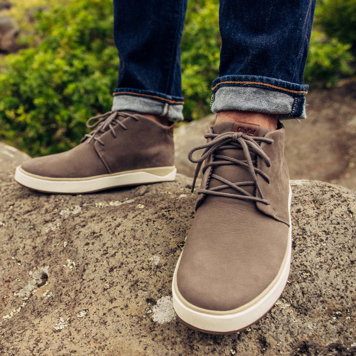 OluKai Men | Papakū 'Ili Men’s Waterproof Leather Boots- Mustang