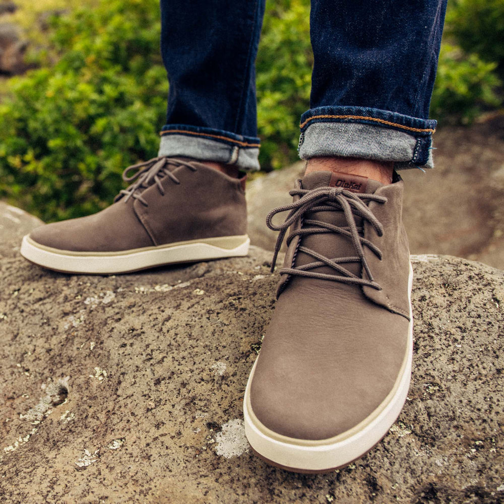 OluKai Men | Papakū 'Ili Men’s Waterproof Leather Boots- Mustang