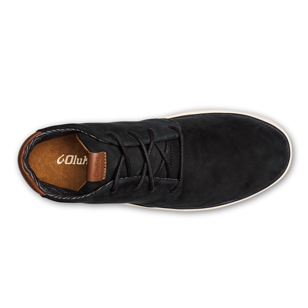 OluKai Men | Papakū 'Ili Men’s Waterproof Leather Boots- Black