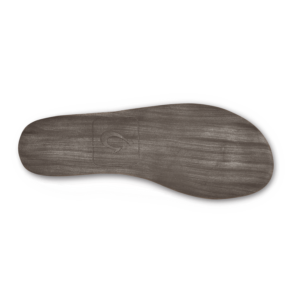 OluKai Men | Moloā Men's Nubuck Leather Slippers - Dark Wood