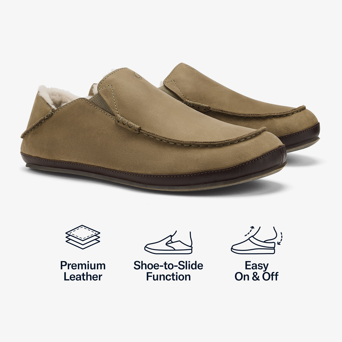 OluKai Men | Moloā Slipper - Clay / Dk Java