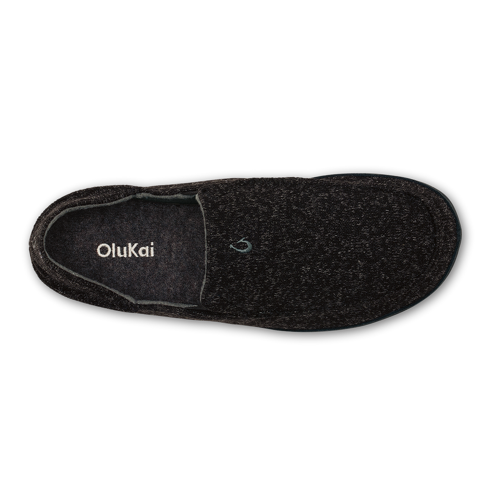 OluKai Men | Moloā Hulu Men’s Wool Slippers - Black