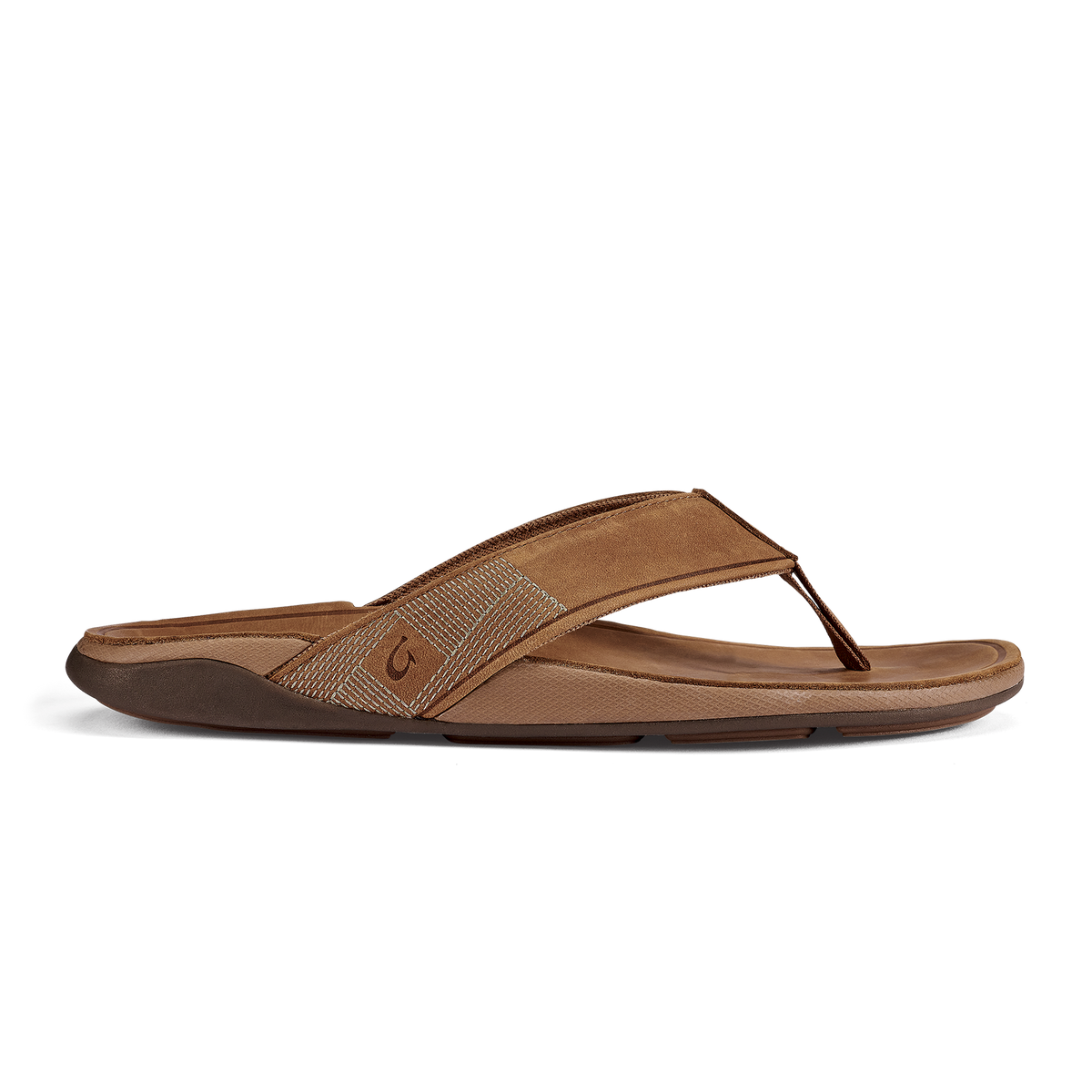 OluKai Men | Tuahine Men's Waterproof Leather Beach Sandals - Toffee