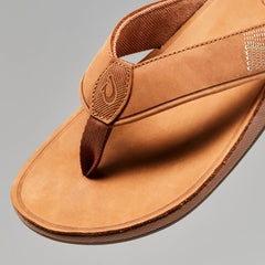 OluKai Men | Tuahine Men's Waterproof Leather Beach Sandals - Toffee
