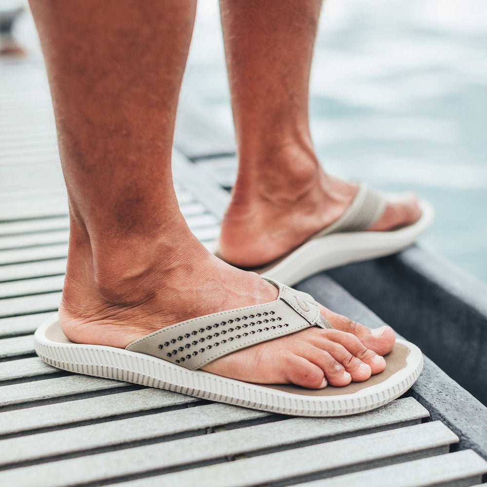 OluKai Men | Ulele Men's Water-Ready Beach Sandals - Clay / Mustang