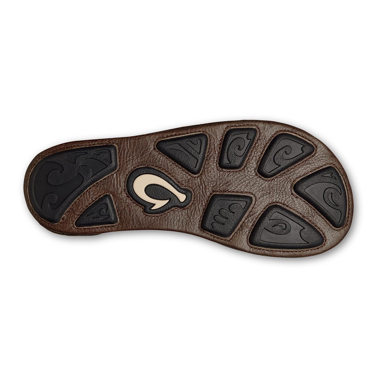 OluKai Men | Hiapo - Rum / Dark Wood Men’s Leather Beach Sandals