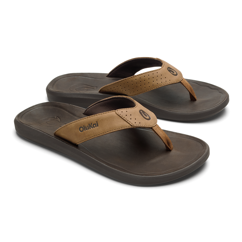 OluKai Men|New Arrivals | Pili - Tan / Dark Java