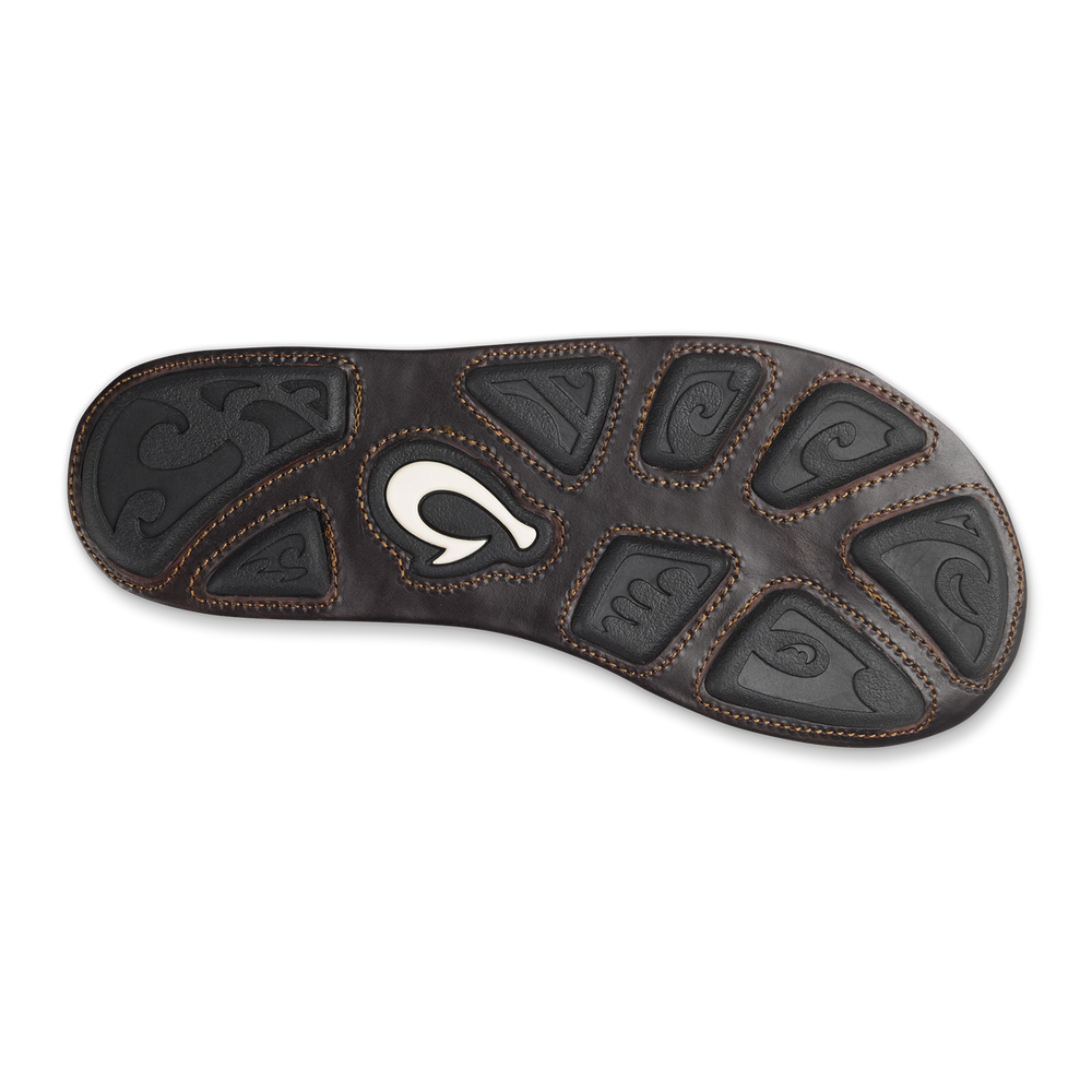 OluKai Men | Mea Ola Men's Leather Sandals - Tan / Dark Java