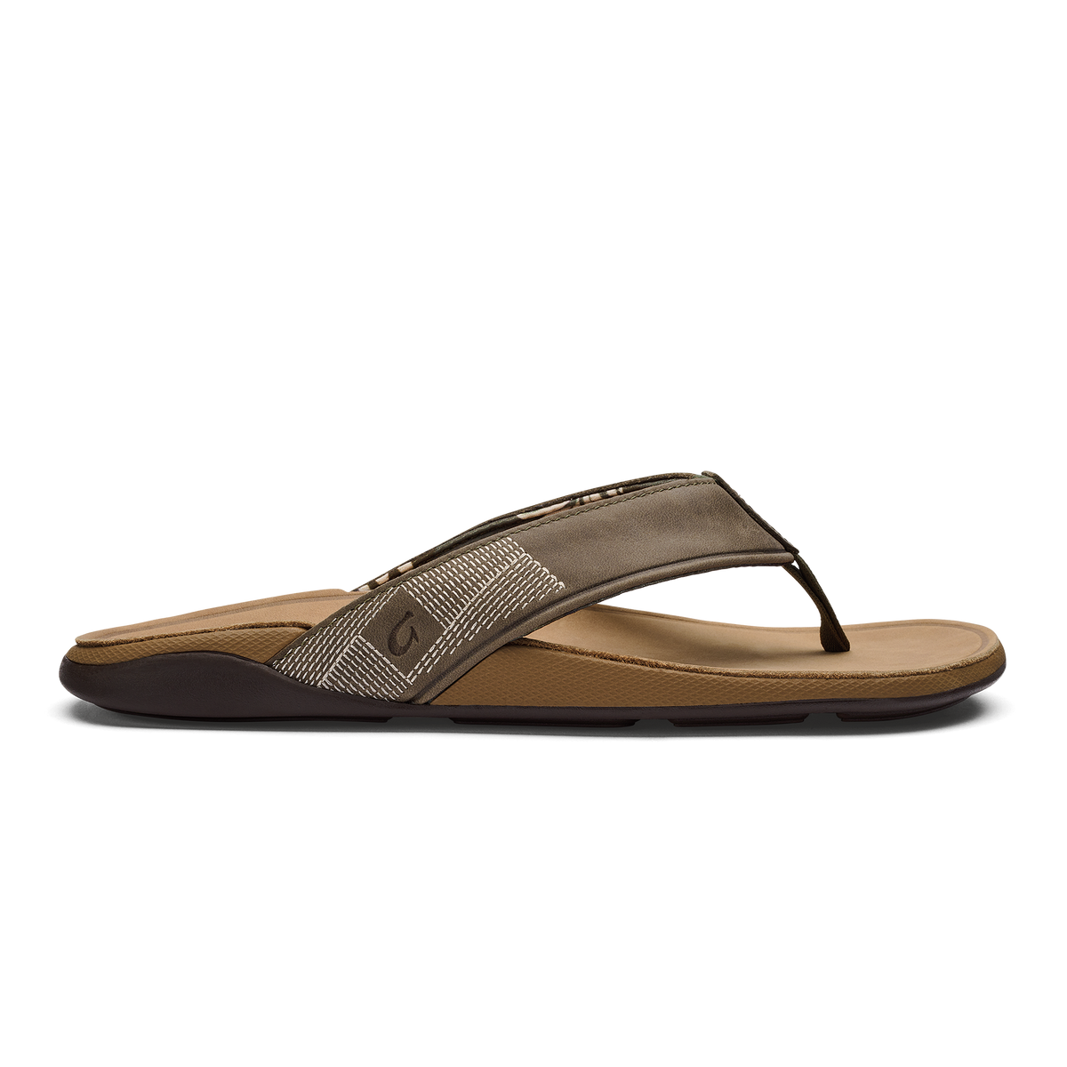 OluKai Men | Tuahine Men's Waterproof Leather Beach Sandals - Hunter