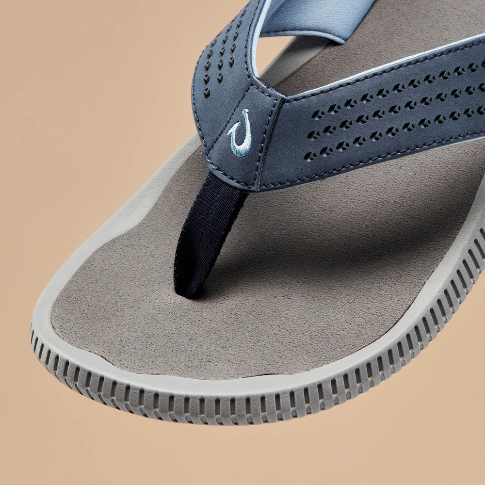 OluKai Men | Ulele Men's Beach Sandals - Blue Depth / Charcoal