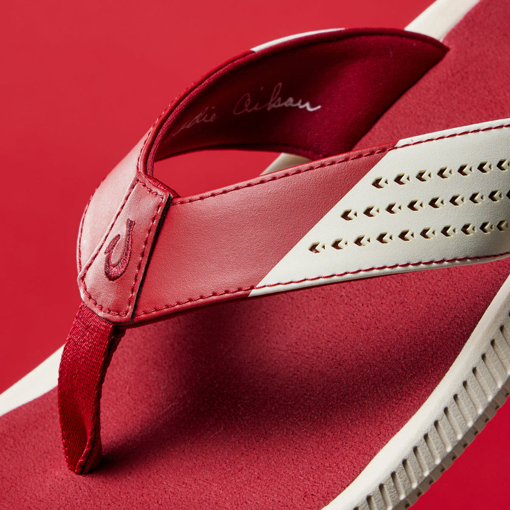 OluKai Men|New Arrivals | Ulele - Off White / Deep Red