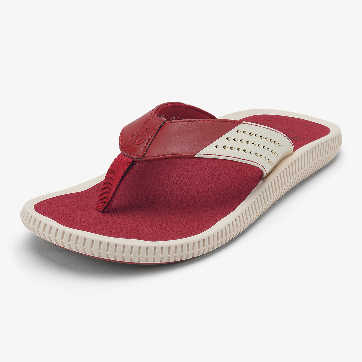 OluKai Men|New Arrivals | Ulele - Off White / Deep Red