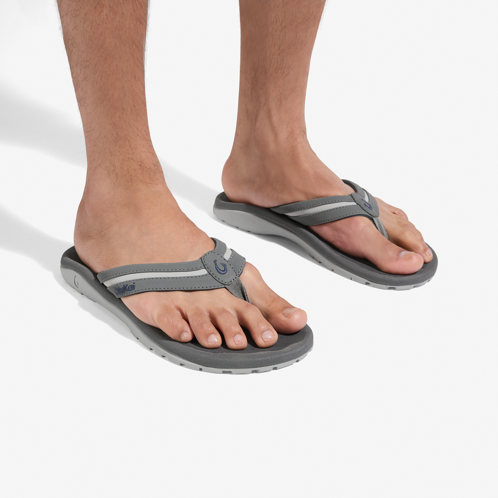 OluKai Men | ʻOhana Palua - Cloud Grey / Rock