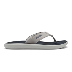 OluKai Men | Pili Men’s Waterproof Leather Sandals - Ash / Mood Indigo