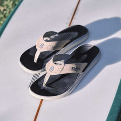 OluKai Men | Pili Men’s Waterproof Leather Sandals - Ash / Mood Indigo