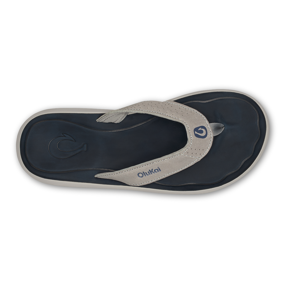OluKai Men | Pili Men’s Waterproof Leather Sandals - Ash / Mood Indigo