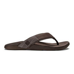 OluKai Men | Tuahine Men's Waterproof Leather Beach Sandals - Dark Wood