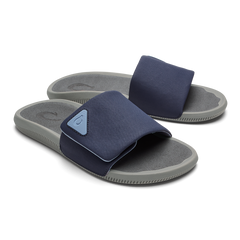 OluKai Men|New Arrivals | Ulele Slide - Blue Depth / Charcoal