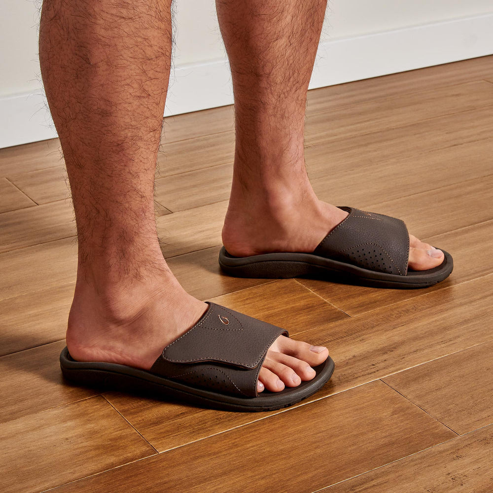 OluKai Men | Nalu Slide Men's Beach Slide Sandals - Dark Java