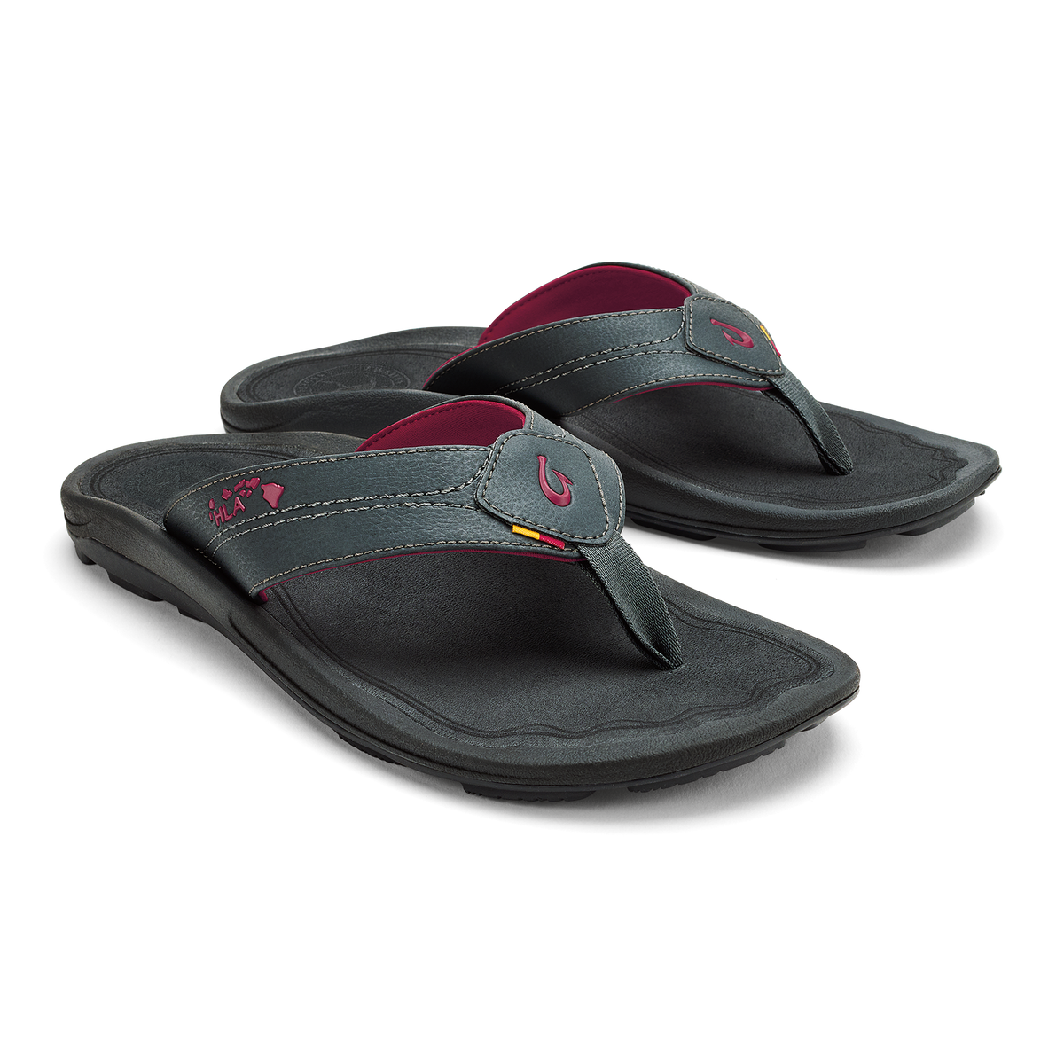 OluKai Men | Kīpī Men’s Comfortable Beach Sandals - Dark Shadow