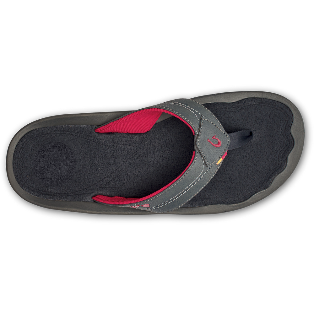 OluKai Men | Kīpī Men’s Comfortable Beach Sandals - Dark Shadow