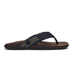 OluKai Men | Tuahine Men's Waterproof Leather Beach Sandals - Trench Blue