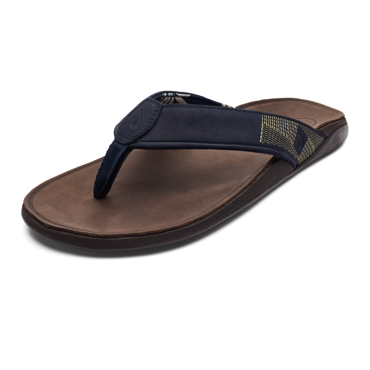 OluKai Men | Tuahine Men's Waterproof Leather Beach Sandals - Trench Blue