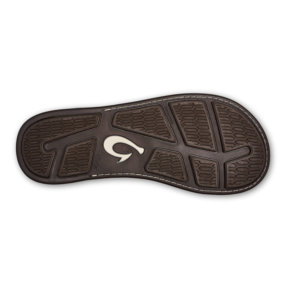OluKai Men | Tuahine Men's Waterproof Leather Beach Sandals - Trench Blue