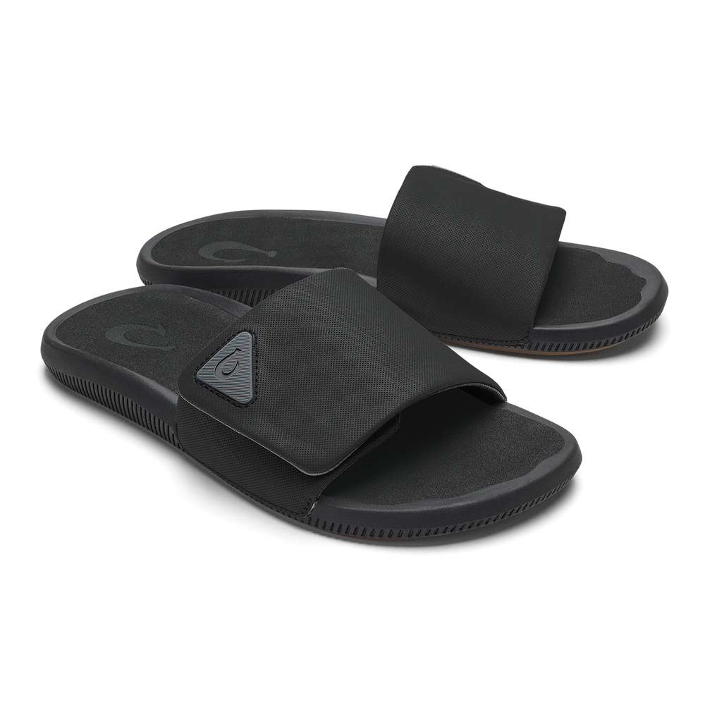 OluKai Men|New Arrivals | Ulele Slide - Lava Rock / Lava Rock