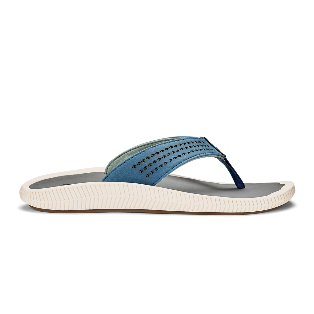 OluKai Men | Ulele Men's Beach Sandals - Slate Blue / Charcoal