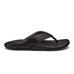 OluKai Men | Mekila Men's Full-Grain Leather Beach Sandals - Black