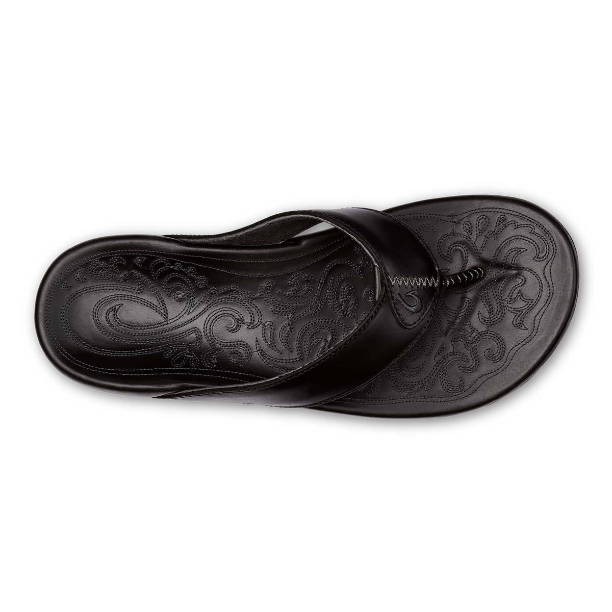 OluKai Men | Mekila Men's Full-Grain Leather Beach Sandals - Black