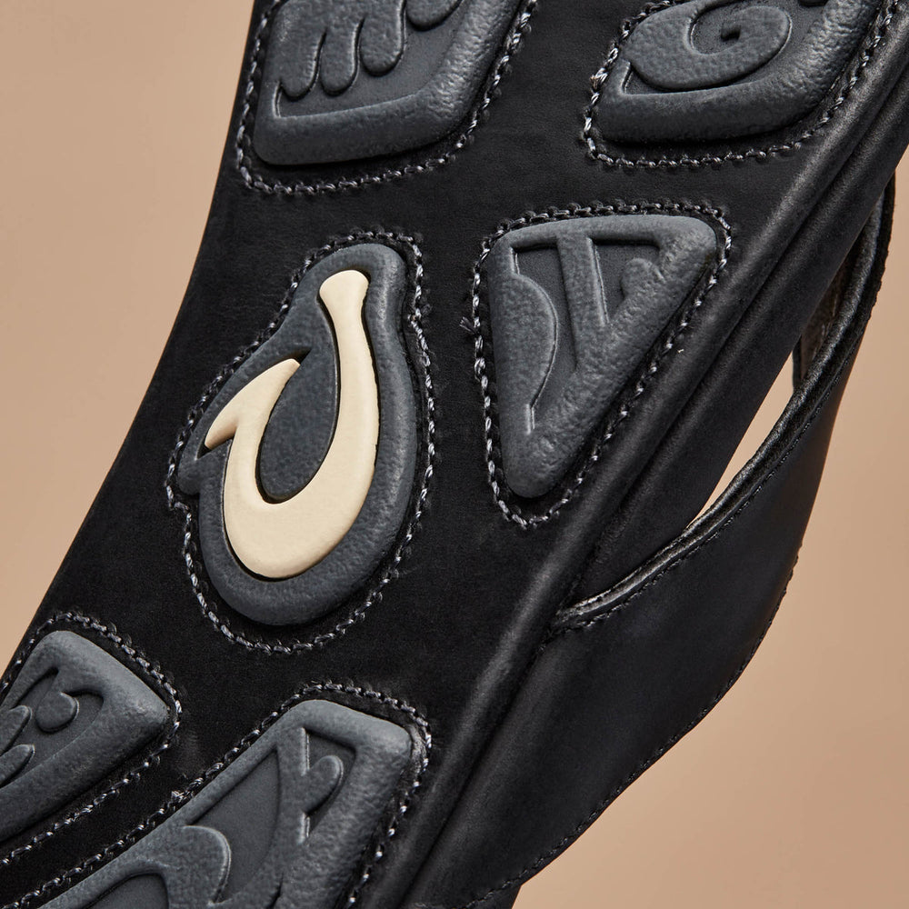 OluKai Men | Mekila Men's Full-Grain Leather Beach Sandals - Black