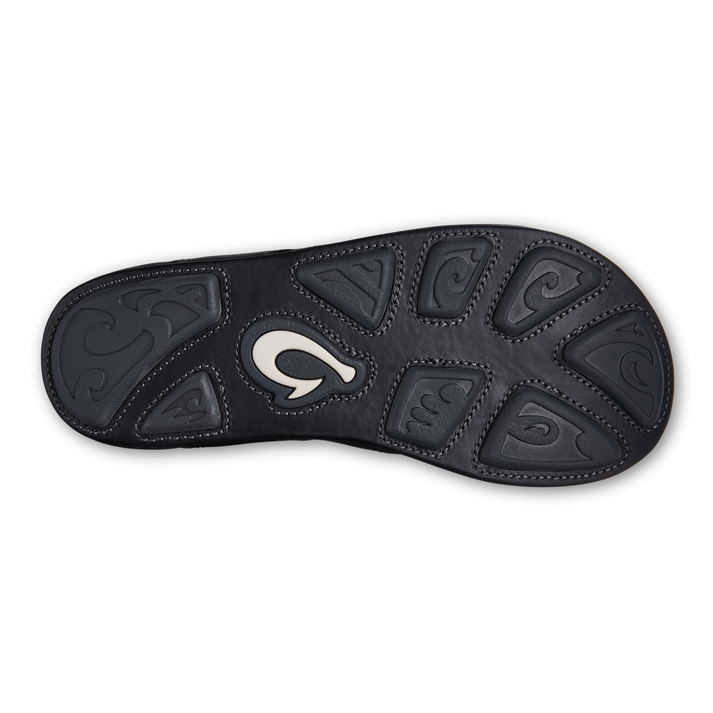 OluKai Men | Mekila Men's Full-Grain Leather Beach Sandals - Black