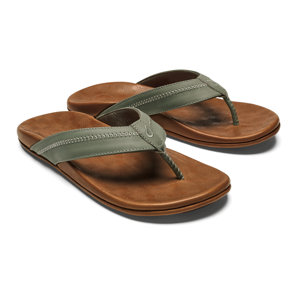 OluKai Men | Hiapo - Odyssey Grey / Sahara Men’s Leather Beach Sandals