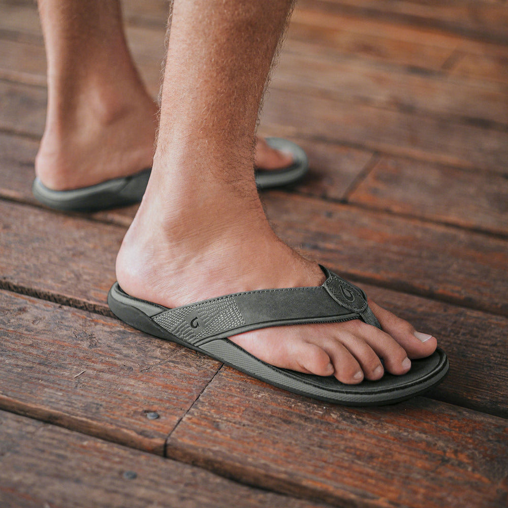 OluKai Men | Tuahine Men's Waterproof Leather Beach Sandals - Lagoon