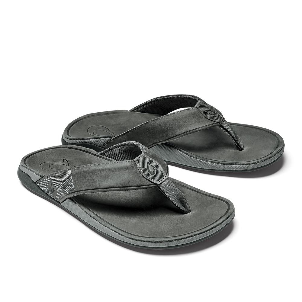 OluKai Men | Tuahine Men's Waterproof Leather Beach Sandals - Lagoon