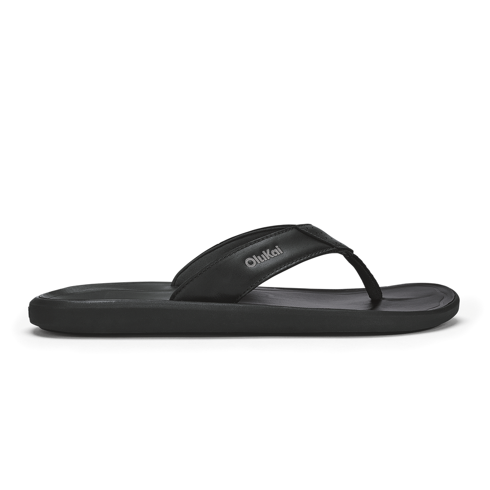 OluKai Men | Pili Men’s Waterproof Leather Sandals - Lava Rock