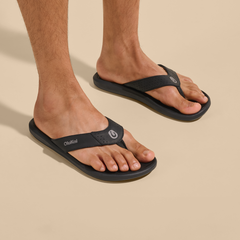 OluKai Men | Pili Men’s Waterproof Leather Sandals - Lava Rock
